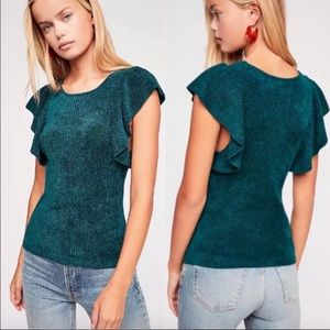 Free People One Nikita Ruffle Sleeve Top